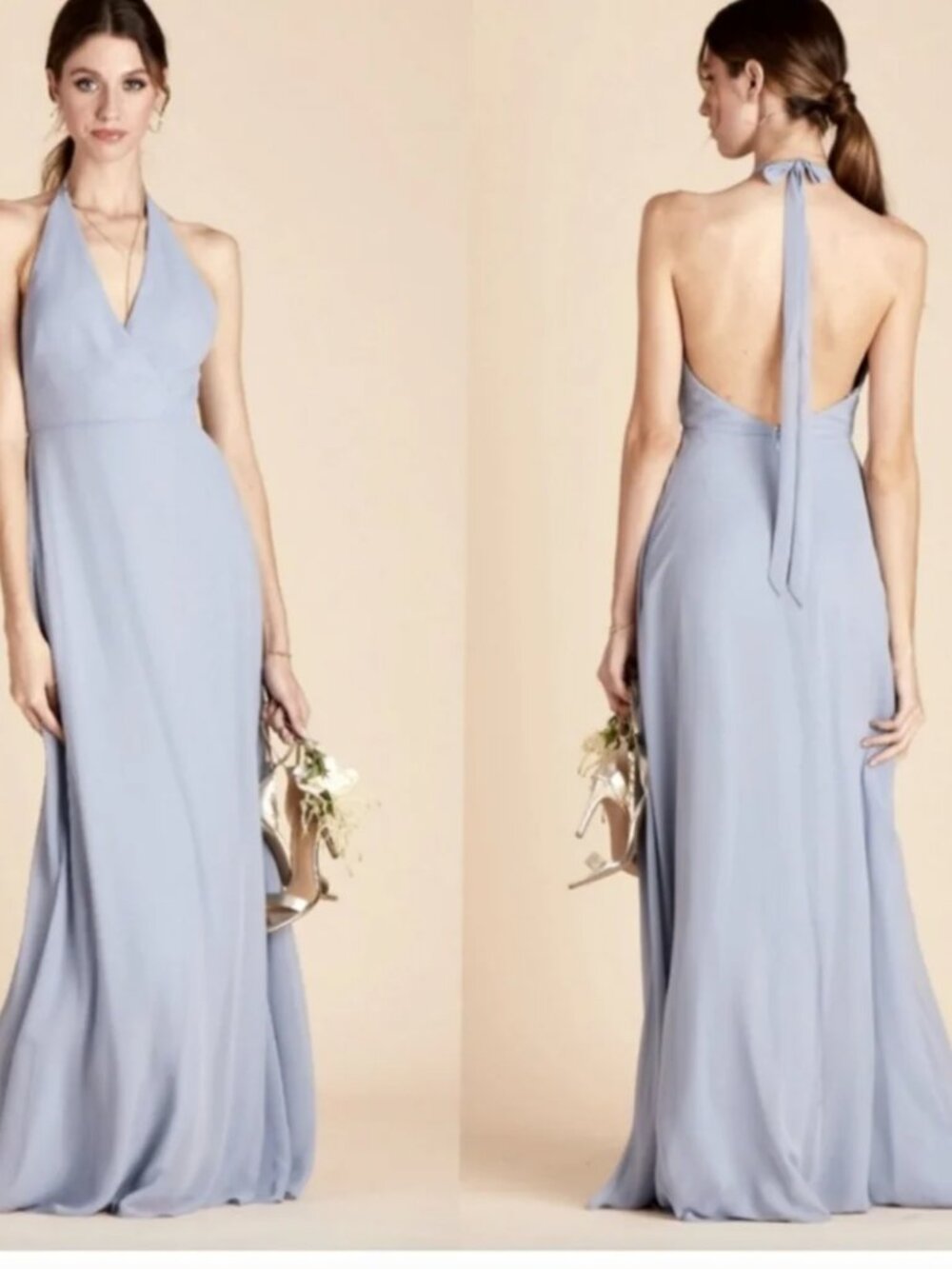 Birdy Grey Dusty Blue Bridesmaid Dress with Convertible Straps